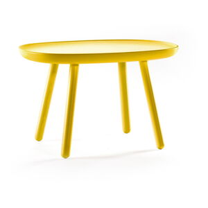 Žltý stolík z masívu EMKO Naïve, 61 x 41 cm