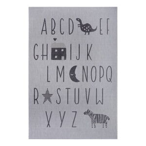Sivý detský koberec Ragami Letters, 200 x 290 cm