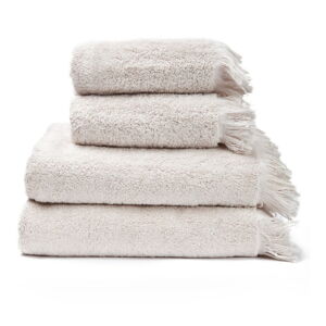 Súprava 2 krémovobielych uterákov a 2 osušiek zo 100% bavlny Bonami Selection, 50 × 90 + 70 × 140 cm