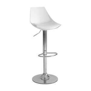 Biele barové stoličky v súprave s nastaviteľnou výškou 2 ks z imitácie kože (výška sedadla 56,5 cm) – Casa Selección