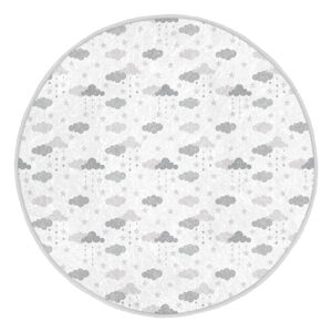 Biely/svetlosivý detský koberec ø 80 cm Comfort – Mila Home