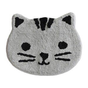 Sivá bavlnená kúpeľňová predložka Mr. Fox Grey Cat, 53 x 47 cm