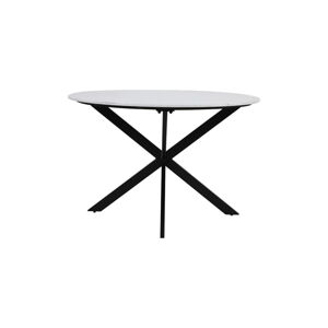 Čierno-biely okrúhly jedálenský stôl s doskou v dekore mramoru ø 120 cm Tomochi – Light & Living