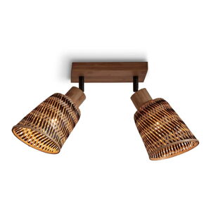 Hnedé stropné svietidlo s bambusovým tienidlom ø 15 cm Java – Good&Mojo