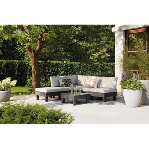 Sivá záhradná lounge súprava pre 4 Cantara – Keter