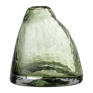 Zelená sklenená váza Bloomingville Ini, výška 13 cm