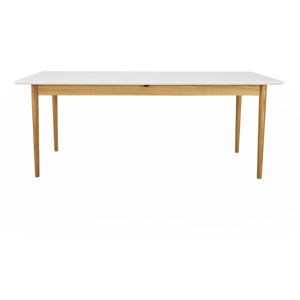 Rozkladací jedálenský stôl s bielou doskou 90x195 cm Skagen – Tenzo