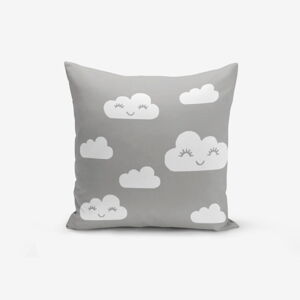 Obliečka na vankúš s prímesou bavlny Minimalist Cushion Covers Grey Background Cloud, 45 × 45 cm
