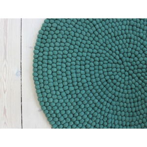 Zelený guľôčkový vlnený koberec Wooldot Ball rugs, ⌀ 140 cm