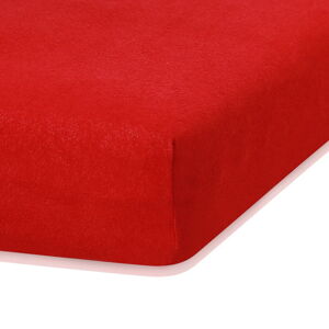 Červená elastická plachta s vysokým podielom bavlny AmeliaHome Ruby, 200 x 80-90 cm