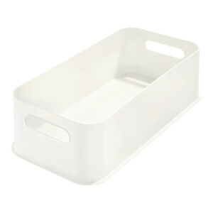 Biely úložný box iDesign Eco Handled, 21,3 x 43 cm