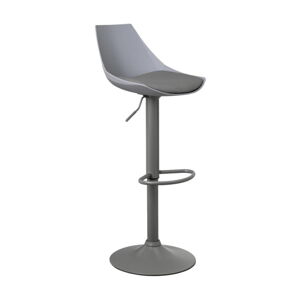 Sivé barové stoličky v súprave s nastaviteľnou výškou 2 ks z imitácie kože (výška sedadla 56,5 cm) – Casa Selección