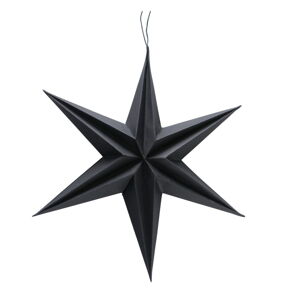 Čierna vianočná papierová závesná dekorácia v tvare hviezdy Boltze Kassia, ø 30 cm