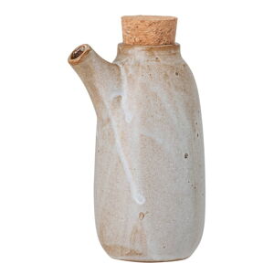 Béžovo-biela kameninová fľaša so zátkou Bloomingville Masami, 600 ml