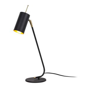 Čierna/v zlatej farbe stolová lampa s kovovým tienidlom (výška  55 cm) Sivani – Opviq lights