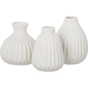 Súprava 3 bielych porcelánových váz Westwing Collection Palo