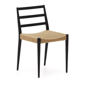 Čierne/v prírodnej farbe jedálenské stoličky v súprave 2 ks z dubového dreva Analy – Kave Home