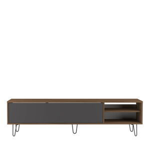Antracitovosivý/hnedý TV stolík v dekore orecha 165x44 cm Aero – TemaHome