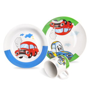 3-dielna detská porcelánová jedálenská súprava Orion Cars