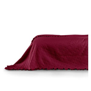 Červený pléd cez posteľ AmeliaHome Tilia, 260 x 240 cm