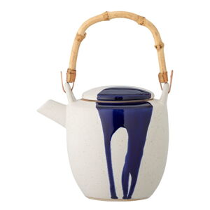Biela/modrá kameninová kanvica na čaj 930 ml Okayama – Bloomingville