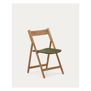 Drevená záhradná stolička v zeleno-prírodnej farbe Dandara – Kave Home