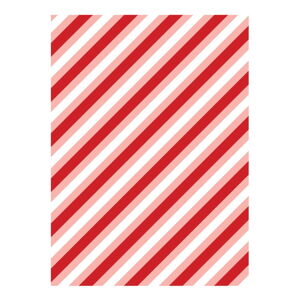 5 listov červeno-bieleho baliaceho papiera eleanor stuart Candy Stripes, 50 x 70 cm
