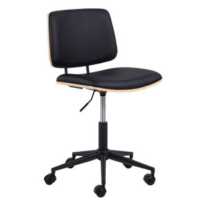 Čierna kancelárska stolička z imitácie kože Owen – Actona