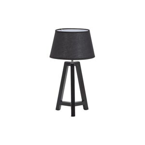 Biela/čierna stolová lampa s textilným tienidlom (výška  44 cm) Omar – WOOOD