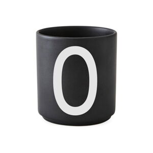 Čierny porcelánový hrnček Design Letters Alphabet O, 250 ml