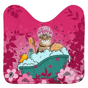 Ružová WC kúpeľňová predložka 45x45 cm Chatibulle – douceur d'intérieur