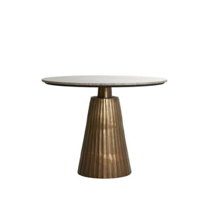 Okrúhly jedálenský stôl s doskou v dekore mramoru v bronzovej farbe/v prírodnej farbe ø 100 cm Rianne – Light & Living