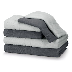 Sivé froté bavlnené uteráky a osušky v súprave 6 ks Rubrum – AmeliaHome