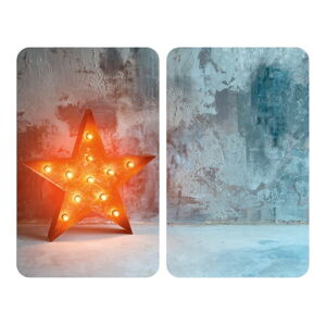 Sada 2 sklenených krytov na sporák Wenko Star, 52 × 30 cm