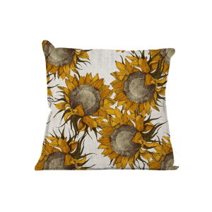 Béžový vankúš s motívom slnečníc Really Nice Things Sunflower, 45 x 45 cm