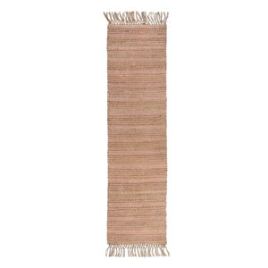 Ružový jutový behúň Flair Rugs Equinox, 60 x 230 cm