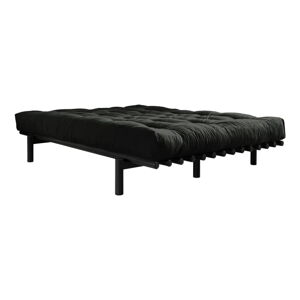 Dvojlôžková posteľ z borovicového dreva s matracom Karup Design Pace Comfort Mat Black/Black, 180 × 200 cm