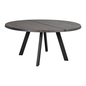 Tmavohnedý okrúhly jedálenský stôl z dubového dreva Rowico Freddie, ø 160 cm