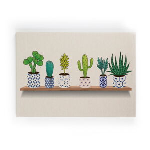 Obraz na plátne Really Nice Things Lino Cactus Shelve, 60 x 40 cm