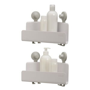 Biele rohové samodržiace plastové kúpeľňové poličky v sade 2 ks EasyStore - Joseph Joseph