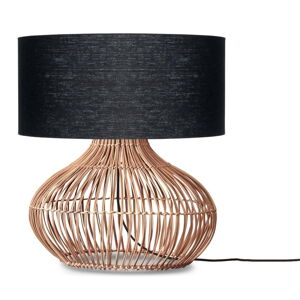 Stolová lampa s textilným tienidlom v čierno-prírodnej farbe (výška 60 cm) Kalahari – Good&Mojo