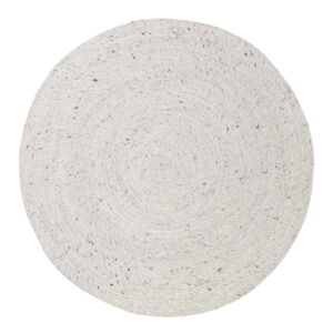 Bielo-sivý ručne vyrobený koberec zo zmesi vlny a bavlny Nattiot Neethu, ø 110 cm