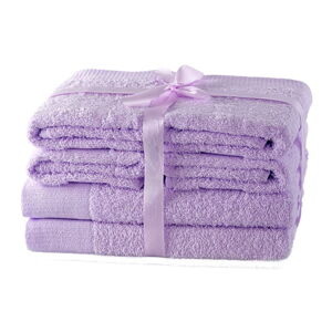Froté bavlnené uteráky a osušky v súprave 6 ks v levanduľovej farbe Amari – AmeliaHome