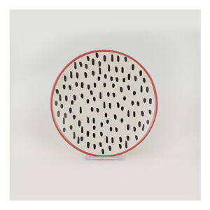Súprava 6 keramických dezertných tanierov My Ceramic Brush Dots, 20 cm