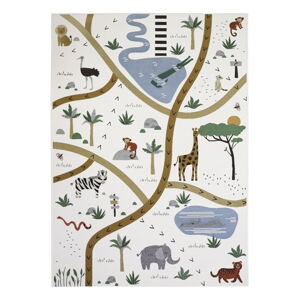 Krémovobiely detský koberec 123x180 cm Little Savannah – Nattiot