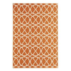 Oranžový vonkajší koberec Floorita Interlaced, 133 x 190 cm