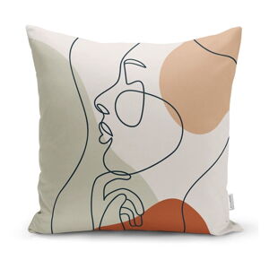 Obliečka na vankúš Minimalist Cushion Covers Pastel Drawing Face, 45 x 45 cm