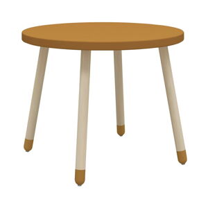 Horčicovožltý detský stôl Flexa Dots, ø 60 cm