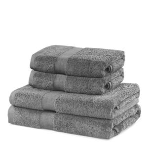 Sivé froté bavlnené uteráky a osušky v súprave 4 ks Marina – DecoKing