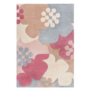 Sivo-ružový koberec Flair Rugs Retro Floral, 160 x 230 cm